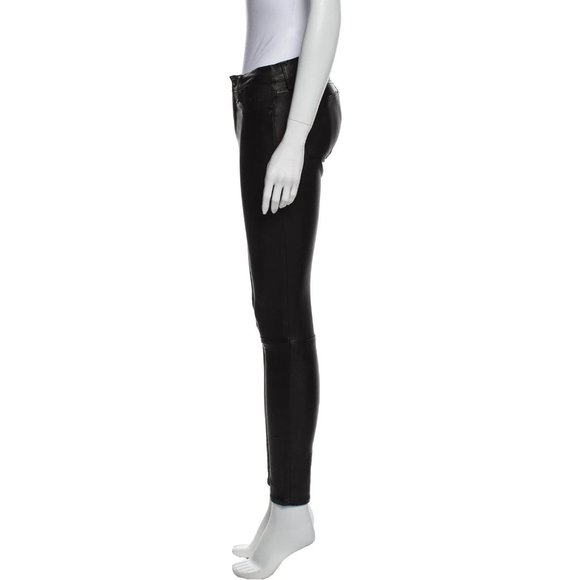 Rag & Bone Lamb Leather Skinny Jeans sz 25 Washed Black $1000 - Picture 3 of 11